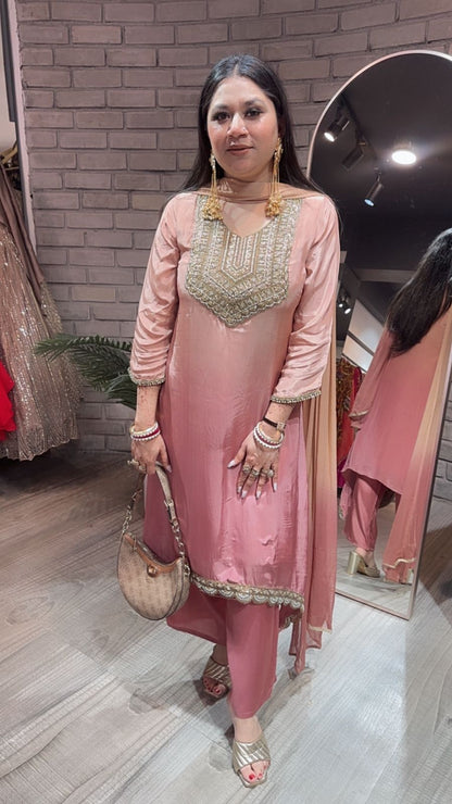 Kriti Designer onion Ombré C-Cut Style Suit