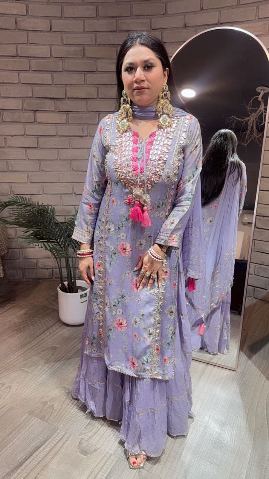 Khubani Lavander Gotta pati 1pc Suit