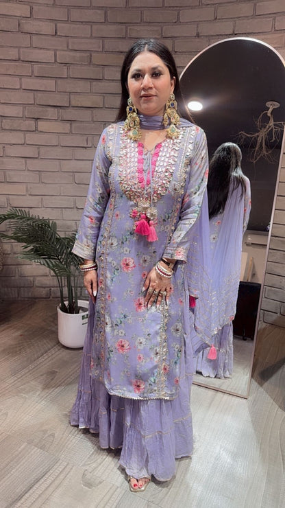 Khubani Lavander Gotta pati 1pc Suit