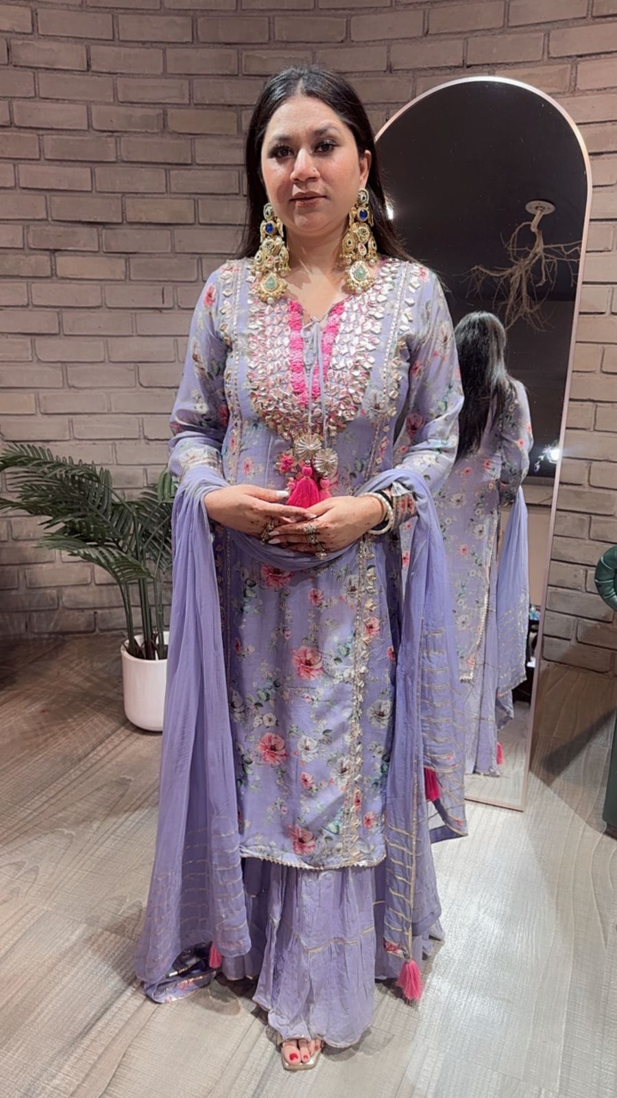 Khubani Lavander Gotta pati 1pc Suit