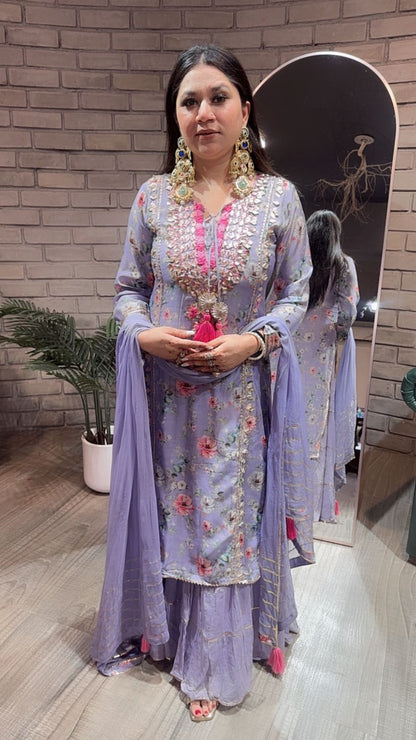 Khubani Lavander Gotta pati 1pc Suit