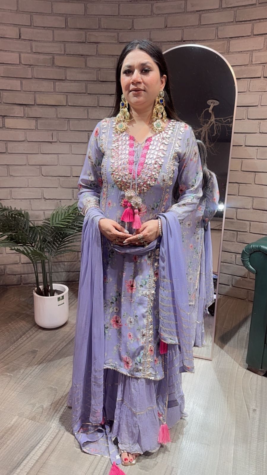 Khubani Lavander Gotta pati 1pc Suit