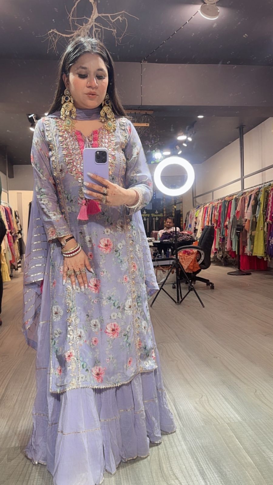 Khubani Lavander Gotta pati 1pc Suit