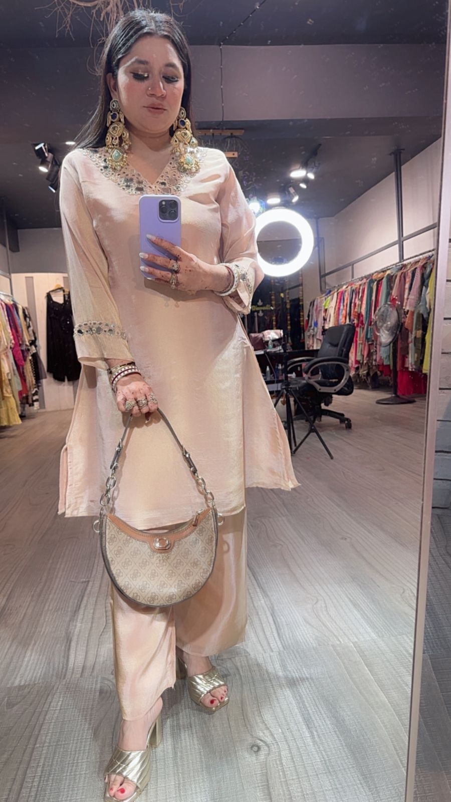 Rocket peach Bling cordset