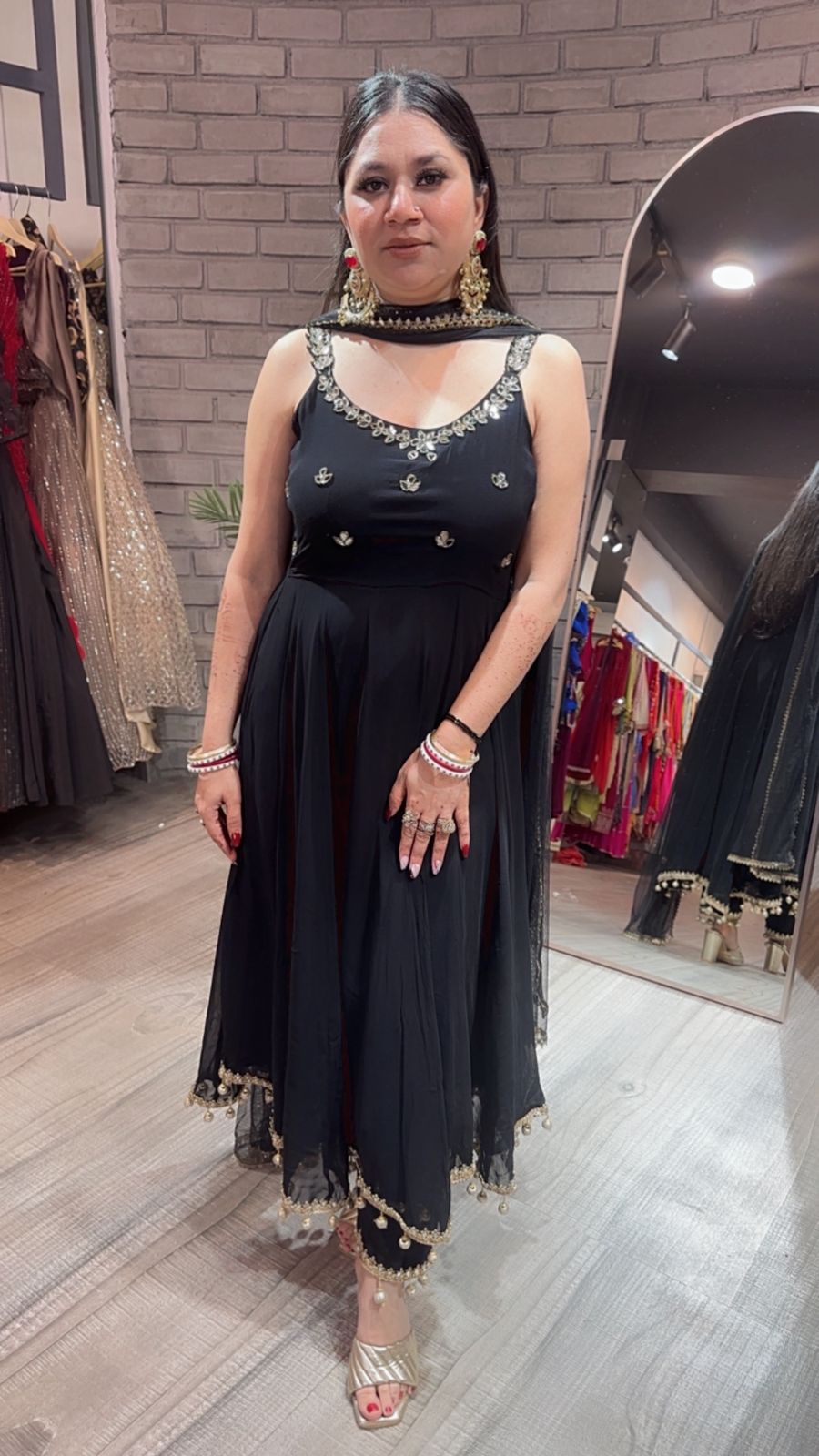 Deepavali Black Anarkali Suit