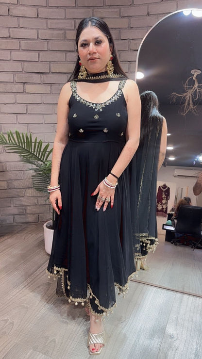 Deepavali Black Anarkali Suit