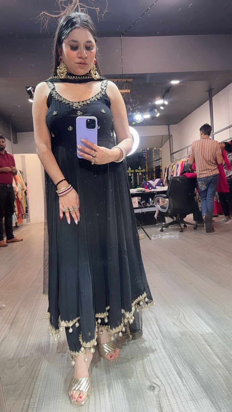 Deepavali Black Anarkali Suit