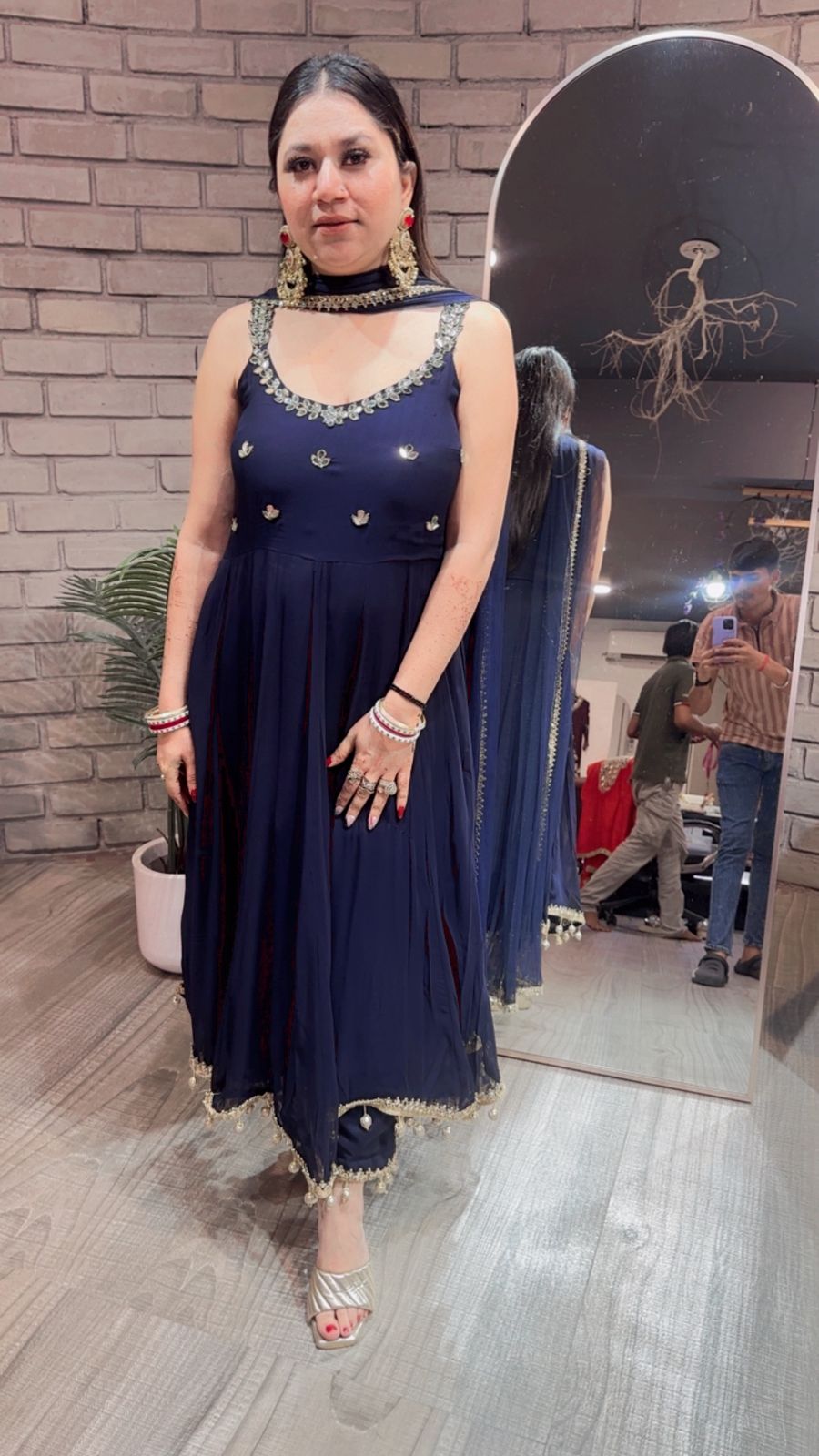 Deepavali Navy Blue Anarkali Suit