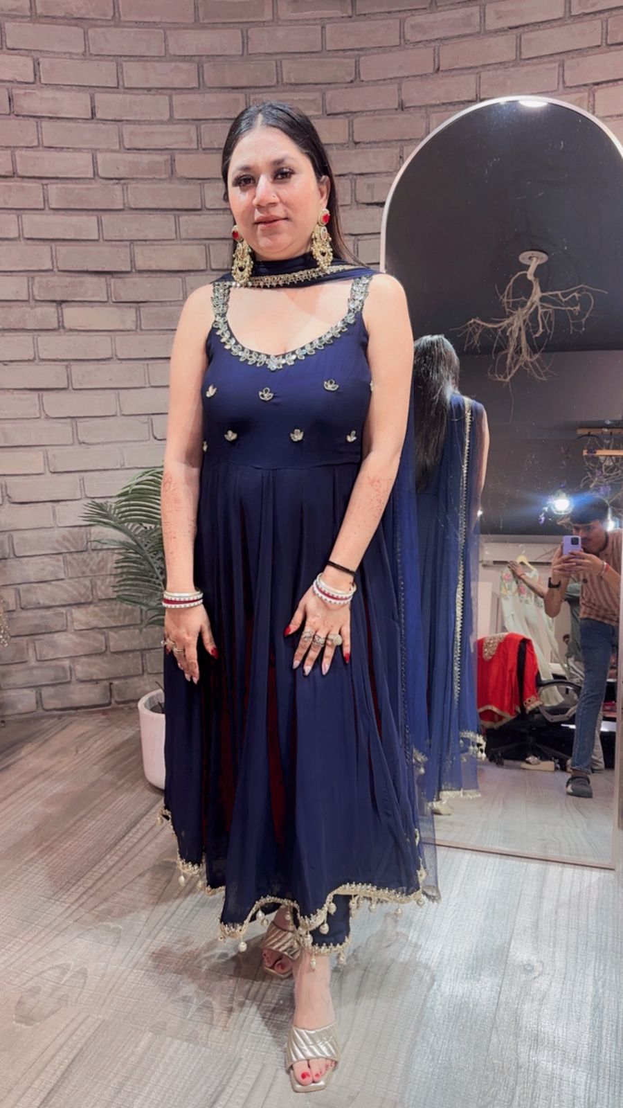 Deepavali Navy Blue Anarkali Suit