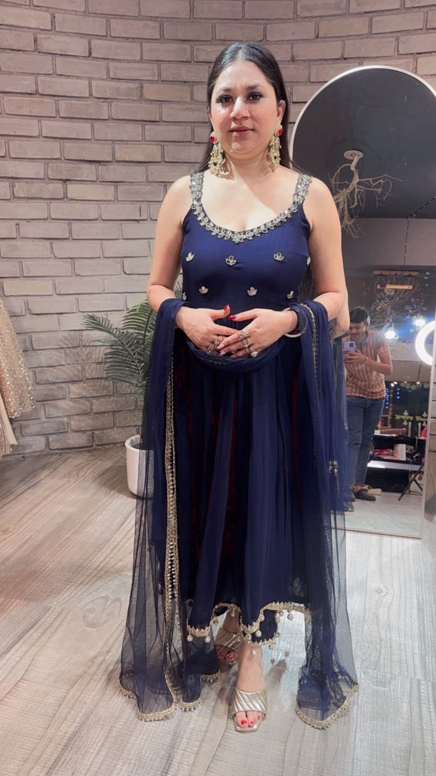 Deepavali Navy Blue Anarkali Suit