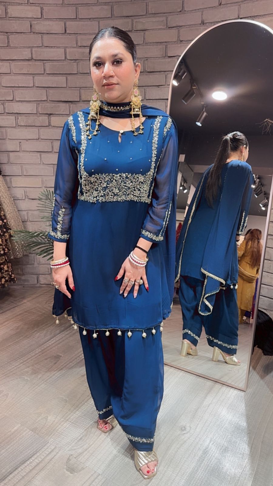 Diya Teal Blue Farshi salwar Suit