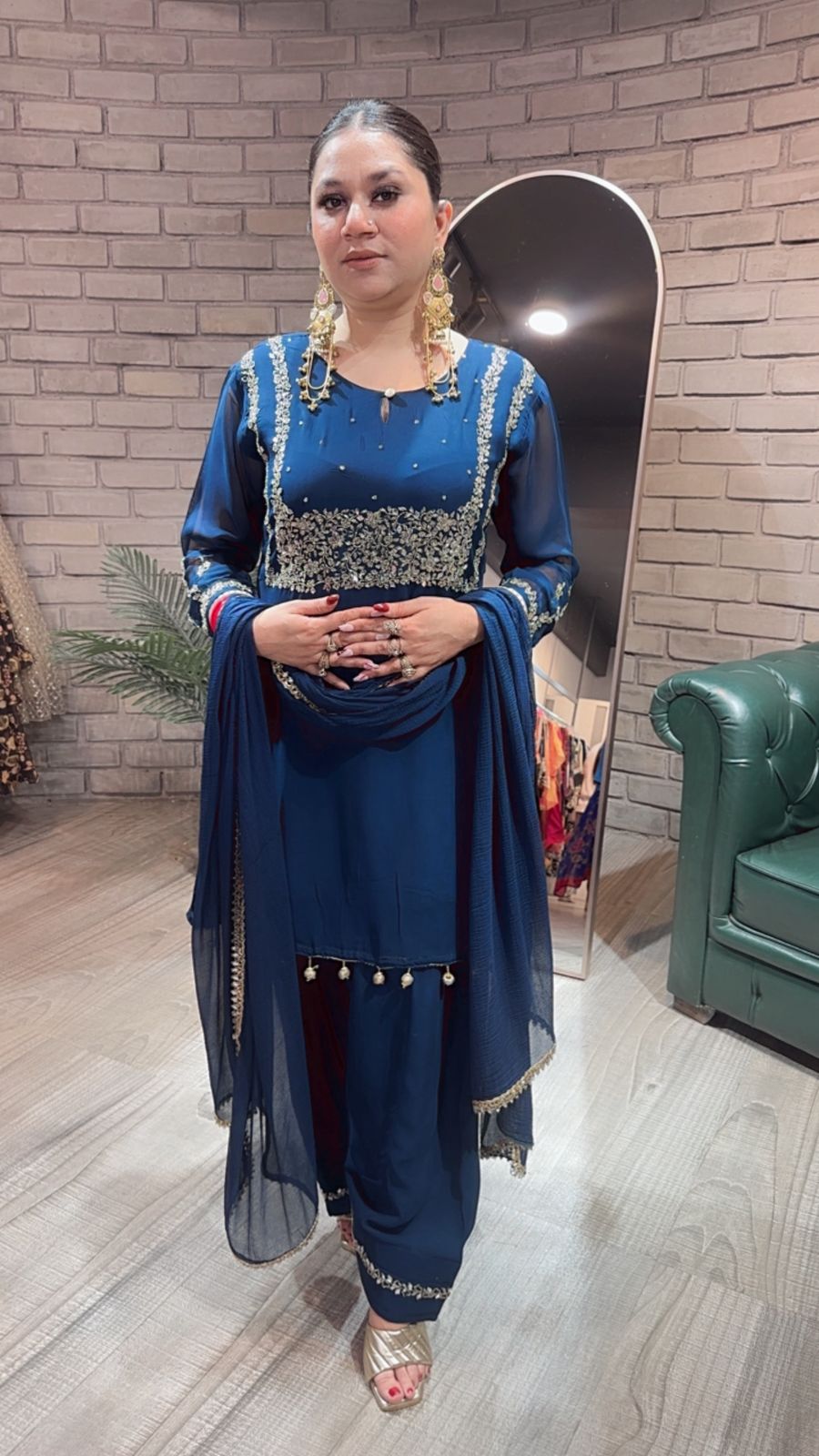 Diya Teal Blue Farshi salwar Suit