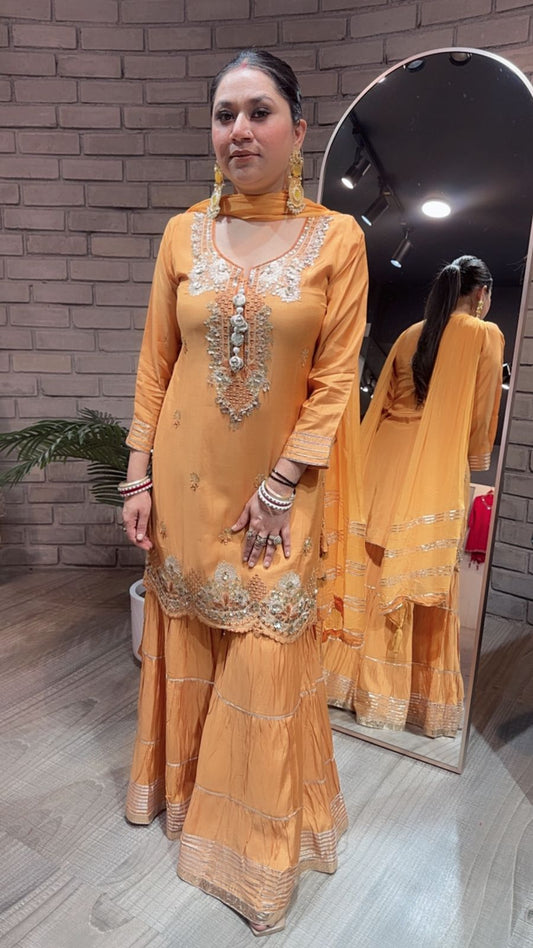 Deewaniyat  Musturd Sharara Suit