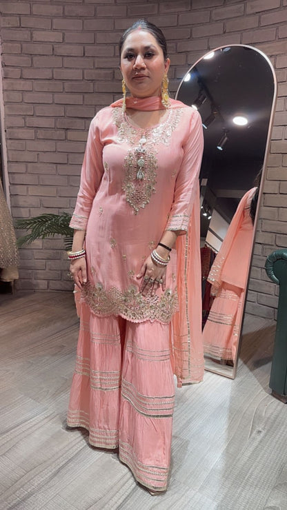 Deewaniyat Peach Sharara Suit