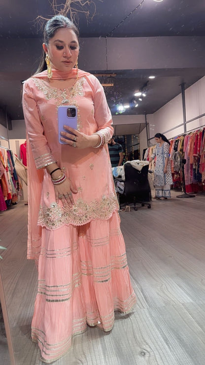 Deewaniyat Peach Sharara Suit
