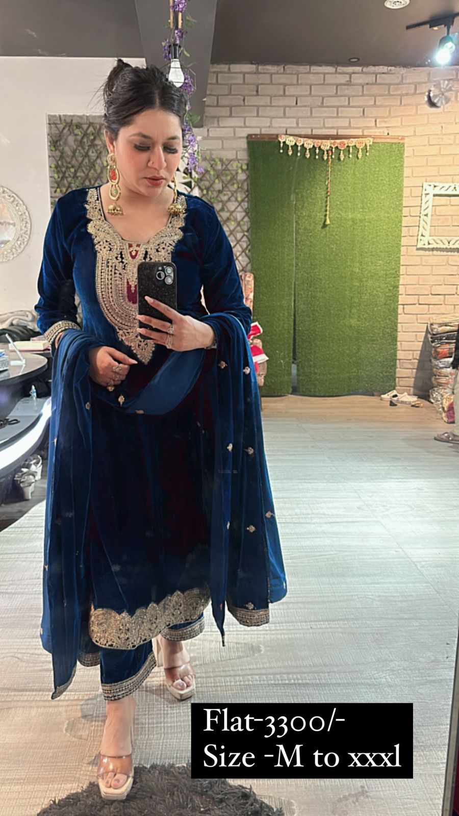 Farzi Teal Blue velvet suit