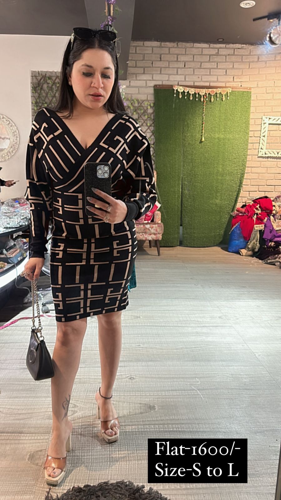 Vintage Black Woolen Dress