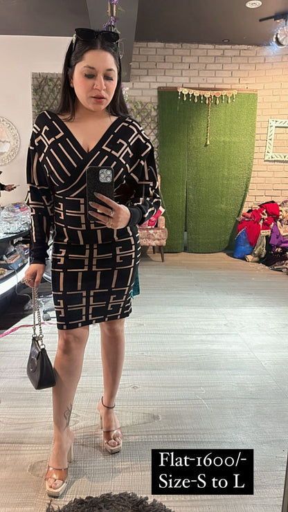 Vintage Black Woolen Dress