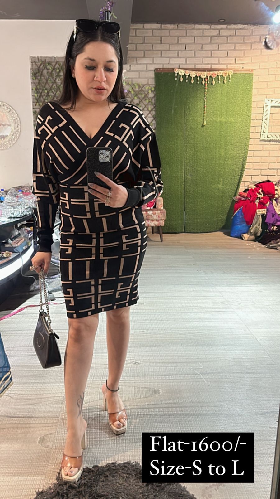 Vintage Black Woolen Dress