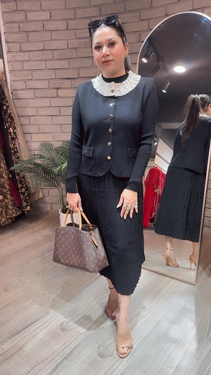 Alex Black Woolen Dress