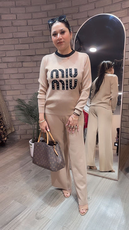 Miu Miu Beige Woolen Cordset