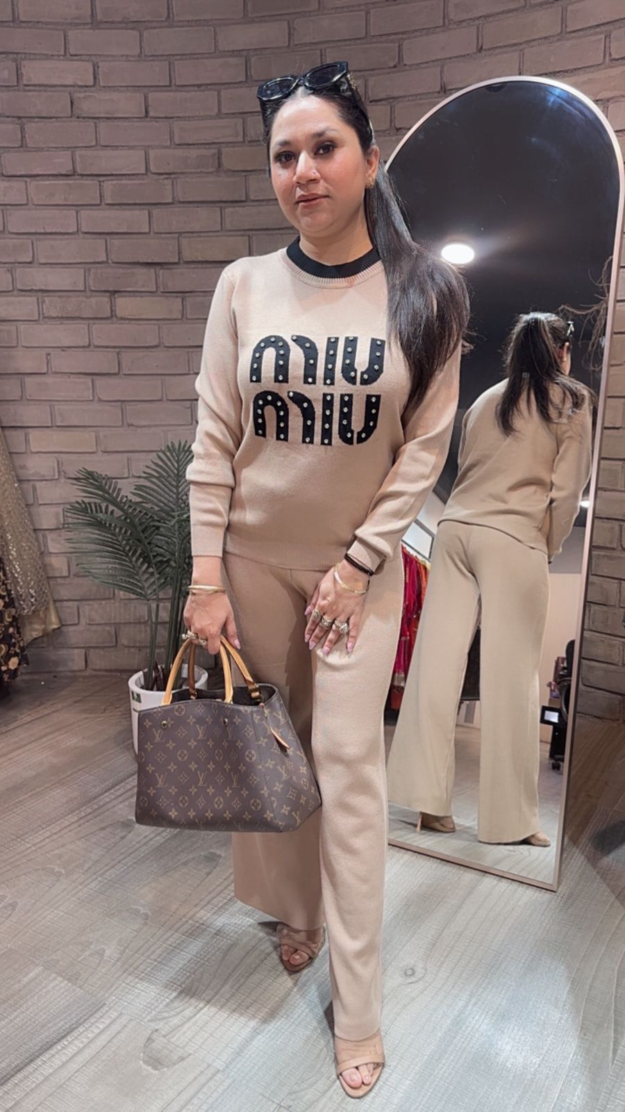Miu Miu Beige Woolen Cordset