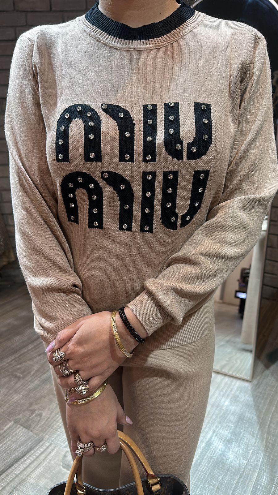 Miu Miu Beige Woolen Cordset