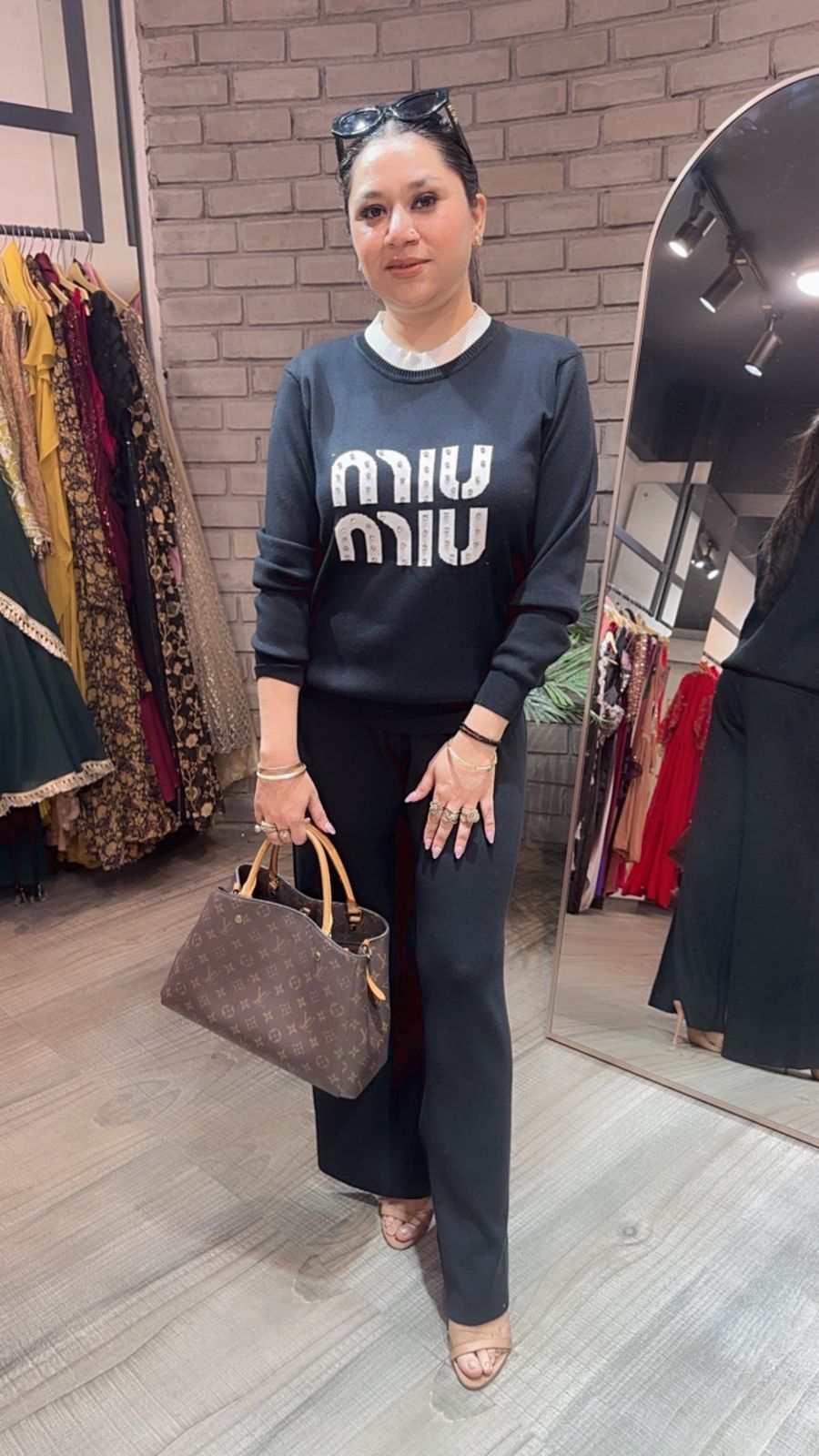 Miu Miu Black Woolen Cordset
