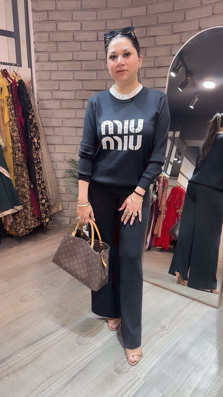 Miu Miu Black Woolen Cordset