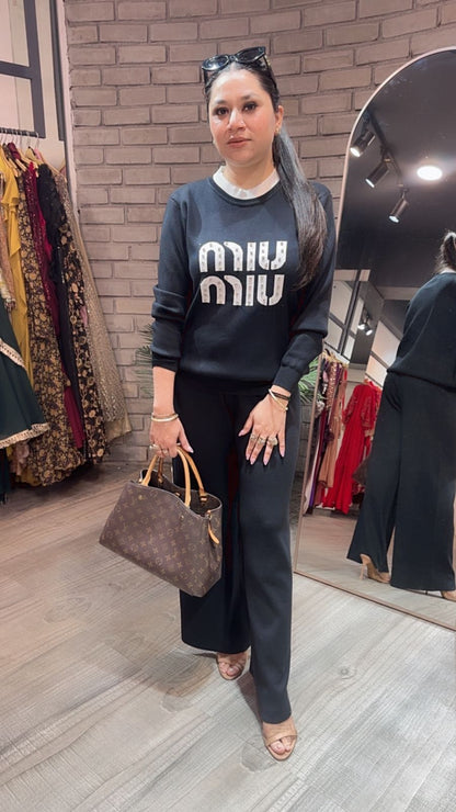 Miu Miu Black Woolen Cordset