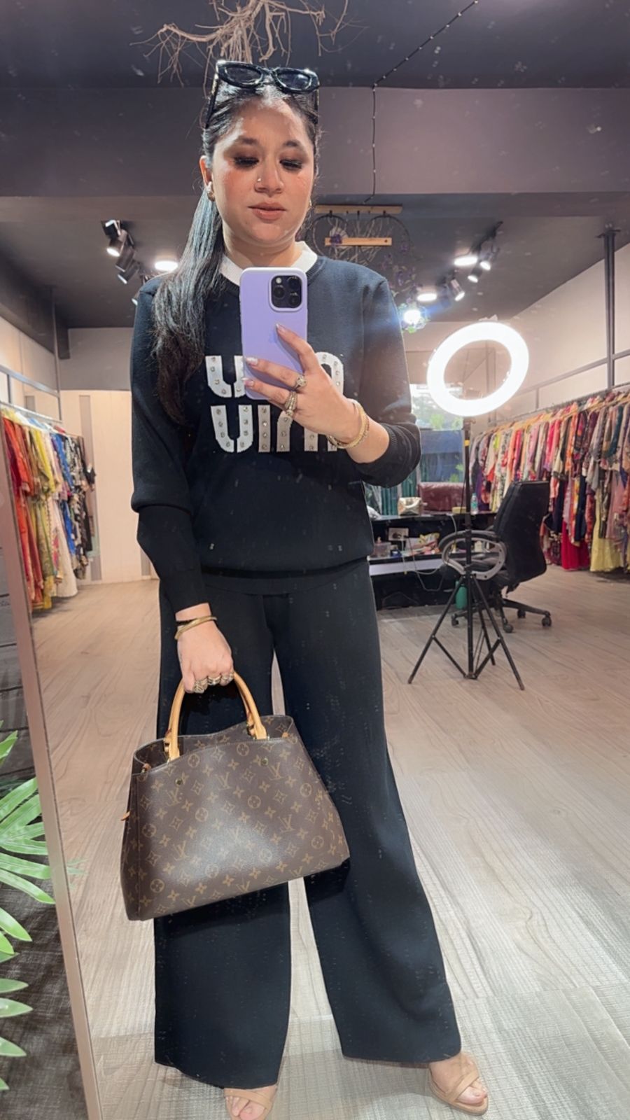 Miu Miu Black Woolen Cordset