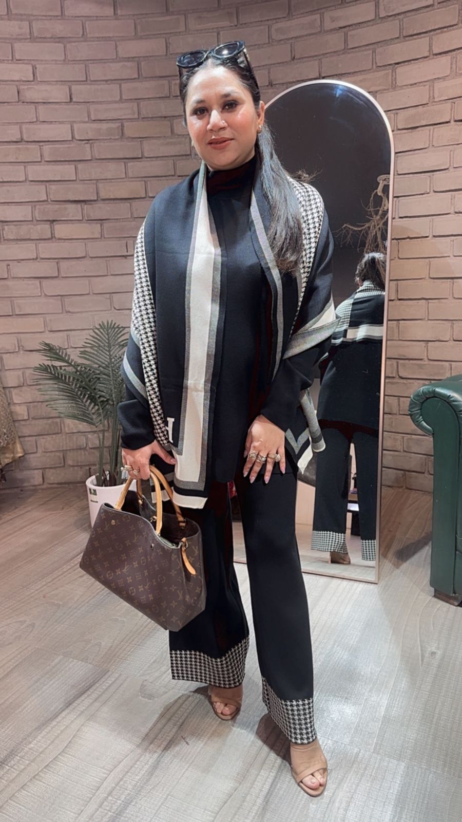 Freeze Black Woolen Cordset