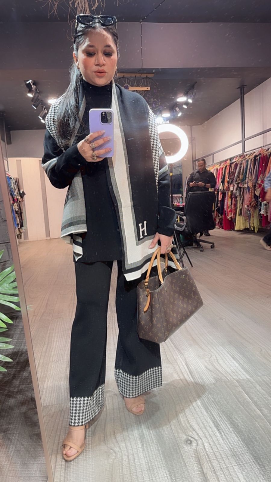 Freeze Black Woolen Cordset