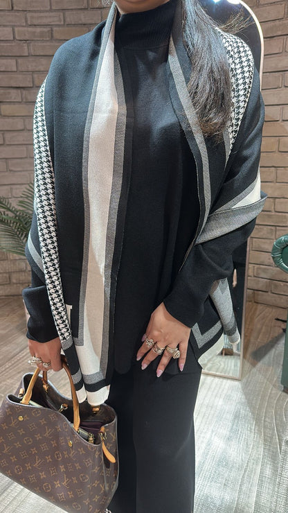 Freeze Black Woolen Cordset