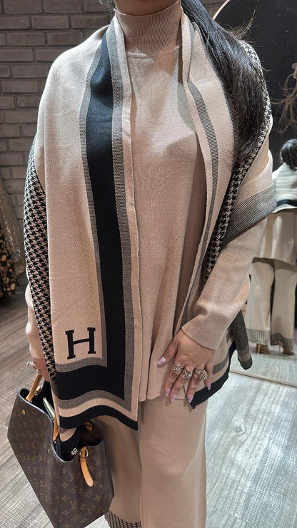 Freeze Beige Woolen Cordset