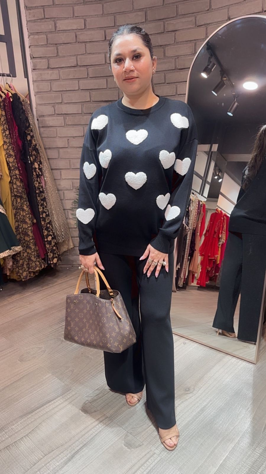 Dil wala Black Woolen Cordset