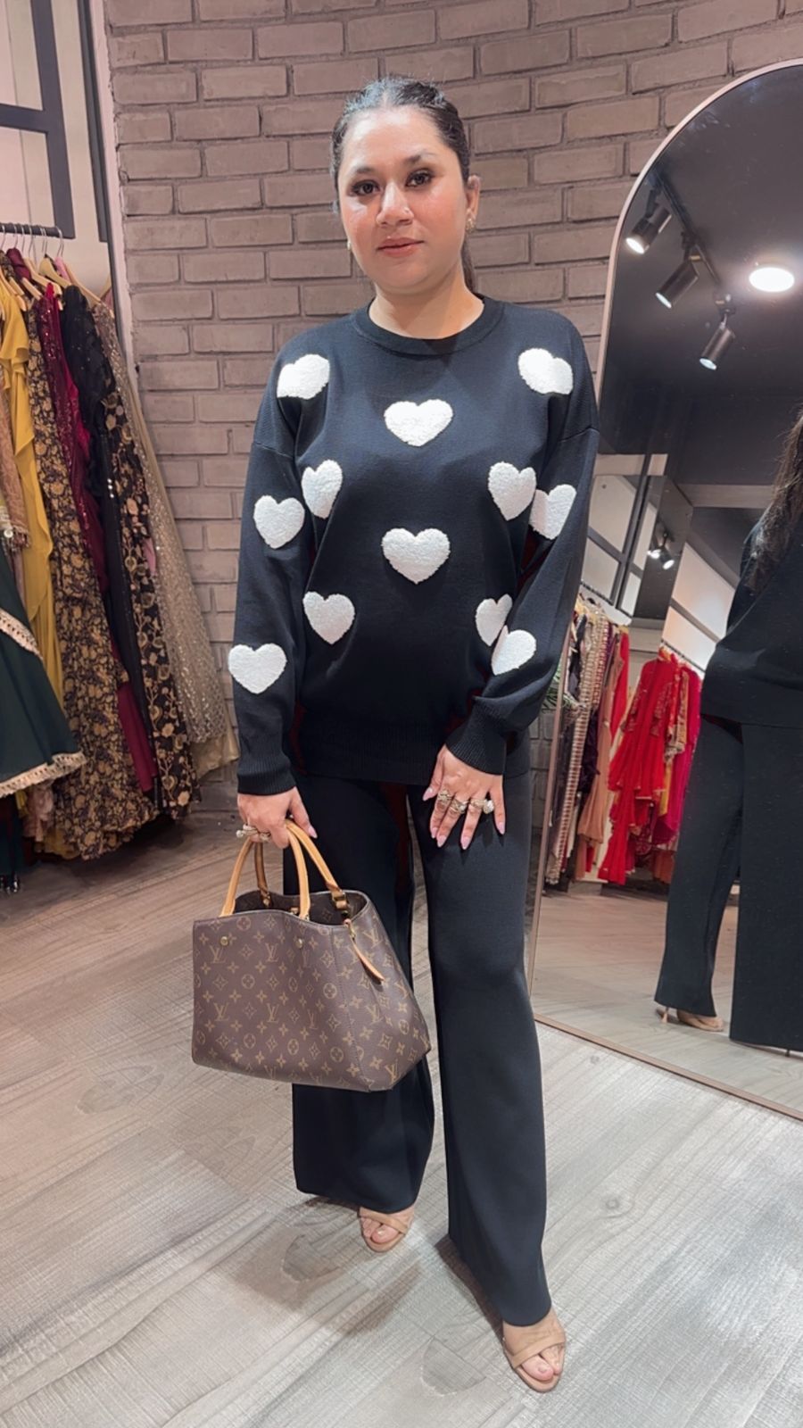 Dil wala Black Woolen Cordset