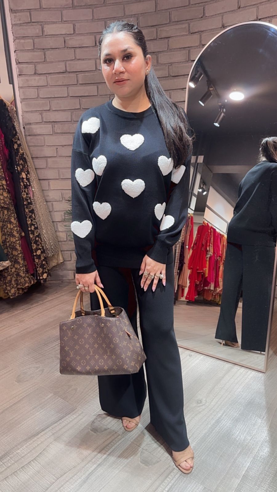 Dil wala Black Woolen Cordset