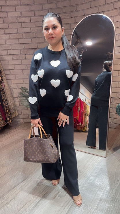 Dil wala Black Woolen Cordset