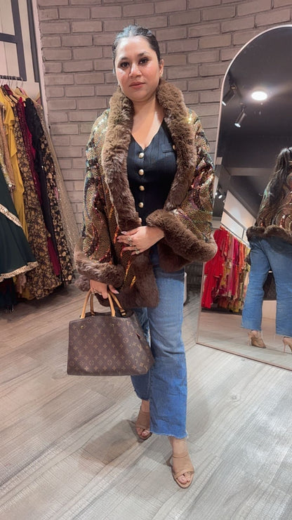 Glimmer Brown Fur Stole