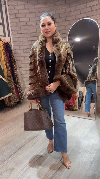 Glimmer Brown Fur Stole