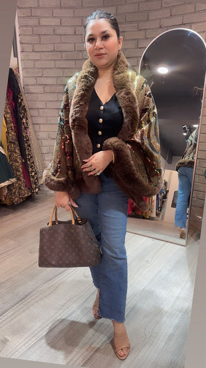 Glimmer Brown Fur Stole