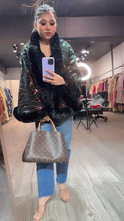 Glimmer Black Fur Stole