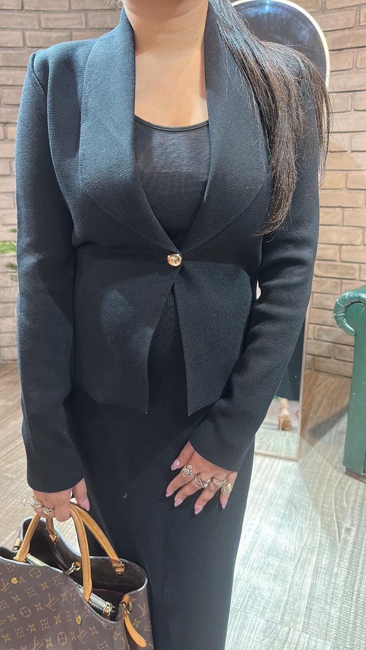 Cartier Black Woolen Skirt Cordset