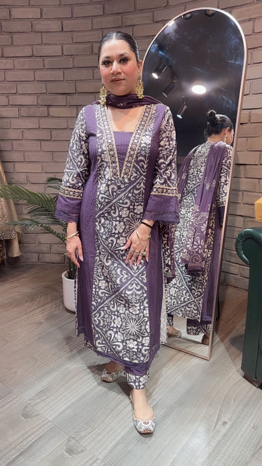 Kashish Lavander Designer Cotton suit