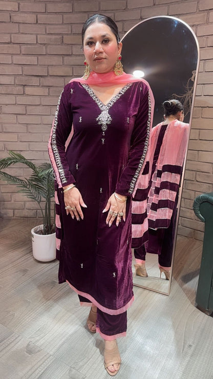 Kurban wine Katdana Velvet suit