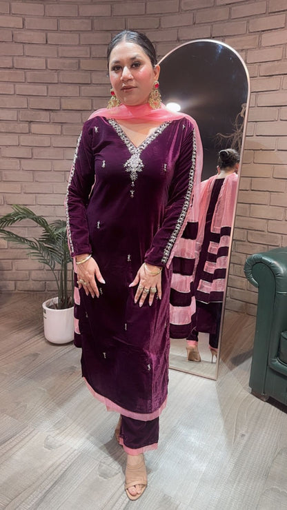 Kurban wine Katdana Velvet suit
