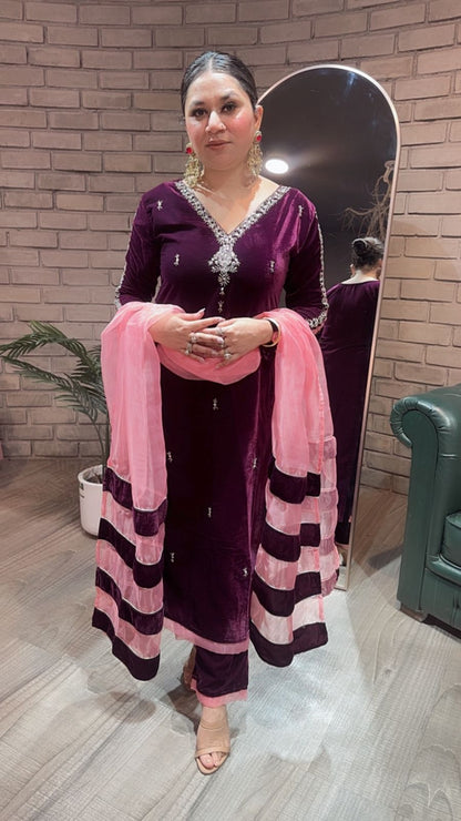 Kurban wine Katdana Velvet suit