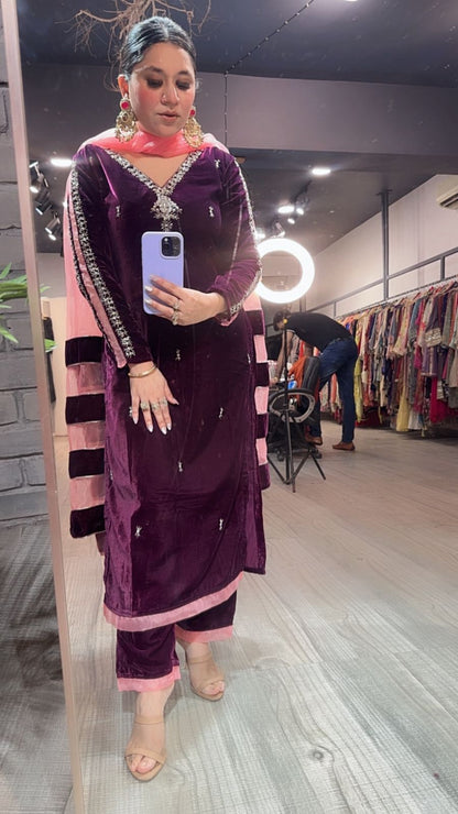 Kurban wine Katdana Velvet suit