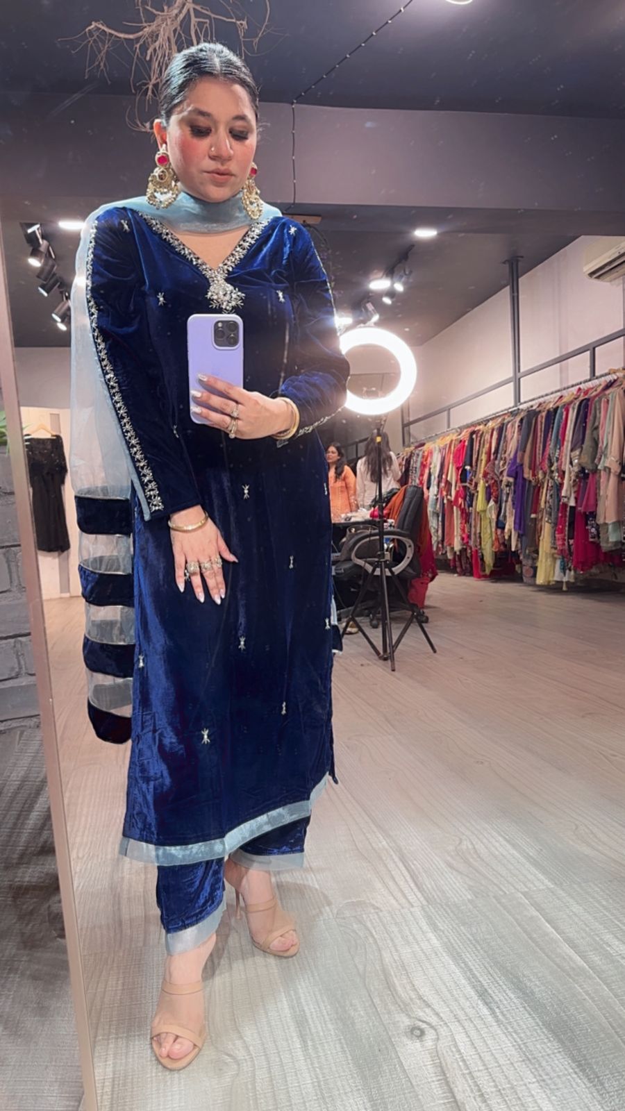 Kurban Blue Katdana Velvet suit